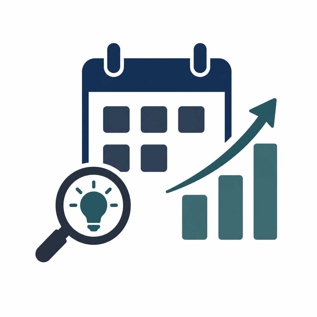 Darkly Colored Business Icons Above Text